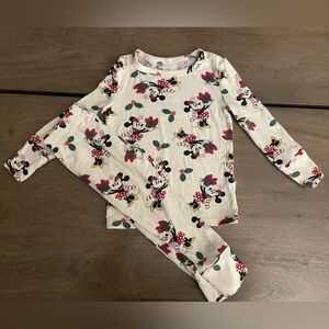 Posh Peanut Disney Minnie Mouse Christmas Long Sleeve Ribbed PJs 2T